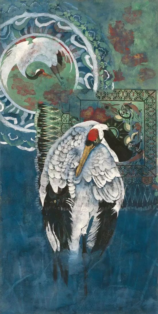 传情入色:成都闹市神秘高知,一直坚持用宝石画画(图17) 王爽《栾鸾和鸣》60cm×120cm